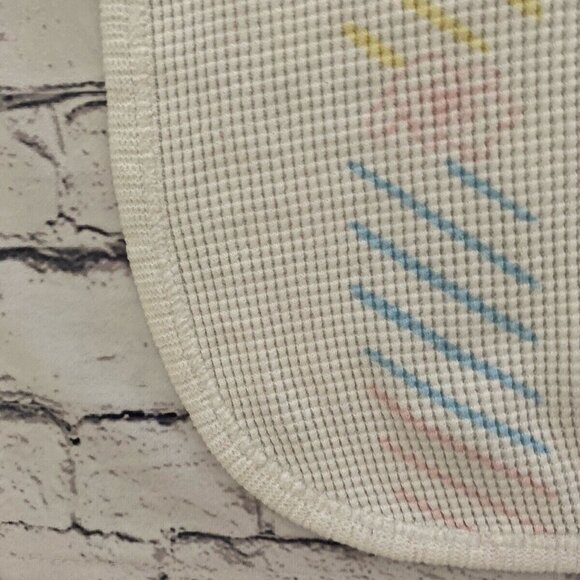 Vintage Baby Morgan Cozy‎ Bear Pastel Blanket Thermal Waffle Weave Security EUC - Picture 10 of 16